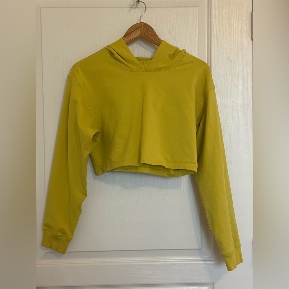Lululemon All Yours Cropped Hoodie- Size 6, Yellow